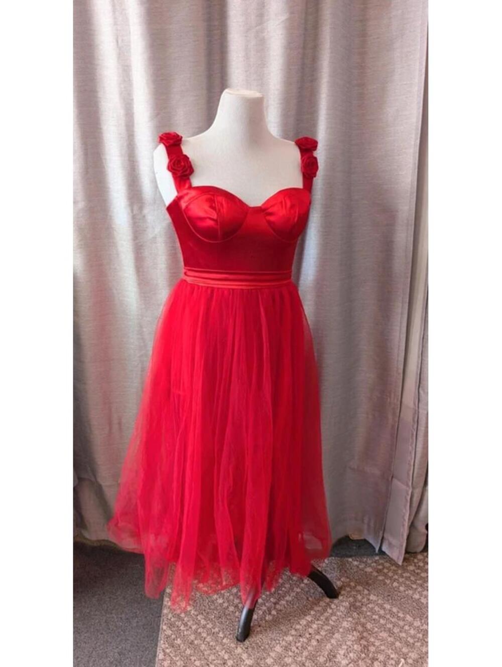 Red Rose Tulle Party Dress L